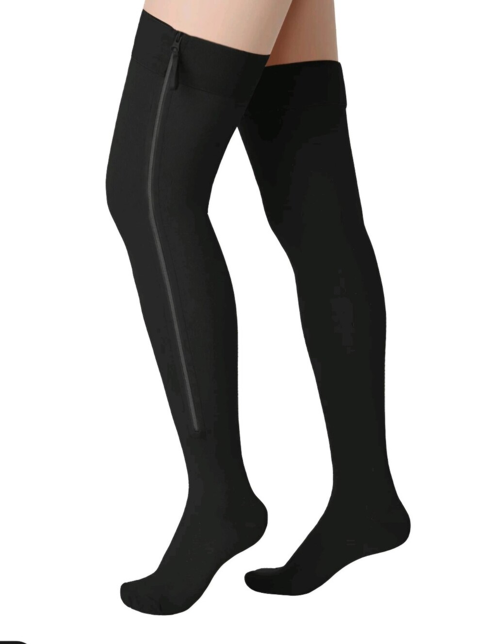 Lemon Hero Black Over-the-Knee Compression Socks with Side Zipper -Unbranded Xxl